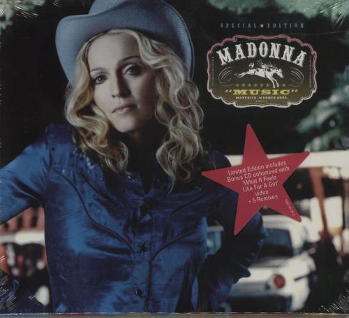 Madonna Music + Slipcase UK 2 CD album set (Double CD) (185069)
